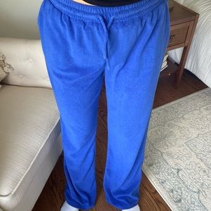 Electric blue terry cloth sweatpants